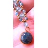 Collection Dentelles de Perles: Pendentif en apatite bleue CURACAO