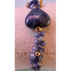 Collection Dentelles de perles: Bracelet en lapis lazuli et sodalite VIRGINIE