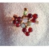 Collection Dentelles de perles: Broche cornaline et agate indienne GRAPPE DE RAISIN