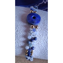 Collection Impressions marines: bracelet lapis lazuli, sodalite et aigue marine SORMIOU