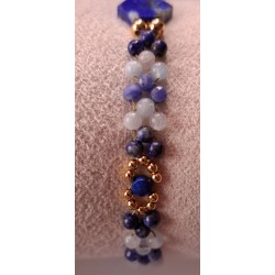 Collection Impressions marines: bracelet aigue marine, lapis lazuli et sodalite MORGIOU