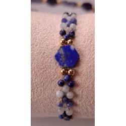 Collection Impressions marines: bracelet aigue marine, lapis lazuli et sodalite MORGIOU