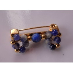 Collection Impressions marines: broche sodalite et lapis lazuli PAPILLON