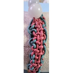 Bracelet cuir et Morganite Guimauve