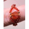 Bague Coeur en Aventurine rouge et cornaline, création Martine Portelli, Marseille