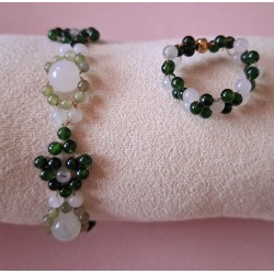 Bague Rivière de Jade en jadéite et jade néphrite