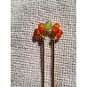 Pique à cheveux GRANADA orné d'agate rouge et d'aventurine verte