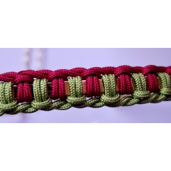 Serre-tête  macramé de soie Fraise des bois