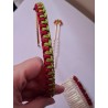 Serre-tête  macramé de soie Fraise des bois