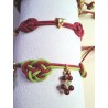 Bracelet coulissant soie macramé, cornaline et agate indienne Fragola