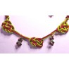 Bracelet coulissant soie macramé, cornaline et agate indienne Fragola