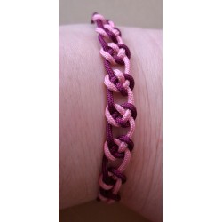 Bracelet coulissant soie macramé Rose améthyste