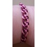 Bracelet coulissant soie macramé Rose améthyste