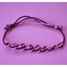 Bracelet coulissant soie macramé Rose améthyste