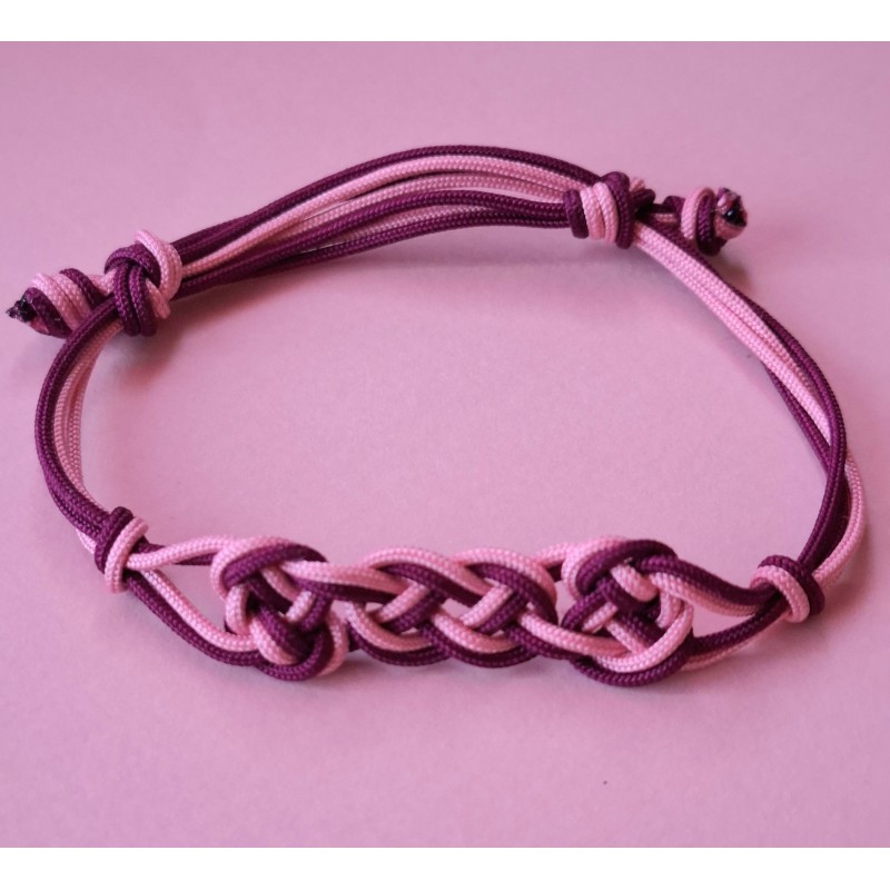 Bracelet coulissant soie macramé Oeillet de Poète, création Martine Portelli