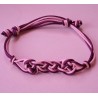 Bracelet coulissant soie macramé Oeillet de Poète, création Martine Portelli