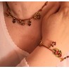 Collier ras du cou soie macramé, cornaline et agate indienne Fragola