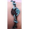 Bracelet coulissant soie macramé Dentelle de soie, création Martine Portelli