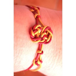 Bracelet coulissant soie macramé Flamboyant