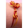 Bracelet coulissant soie macramé Flamboyant
