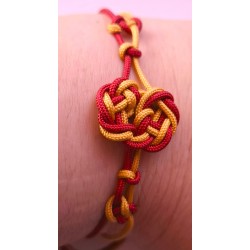 Bracelet coulissant soie macramé Flamboyant