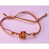 Bracelet coulissant soie macramé Flamboyant
