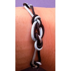 Bracelet coulissant soie macramé Cachemire, création Martine Portelli
