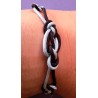 Bracelet coulissant soie macramé Cachemire, création Martine Portelli