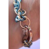 Bracelet cuir macramé Ruban de mer
