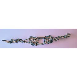 Bracelet cuir macramé Ruban de mer