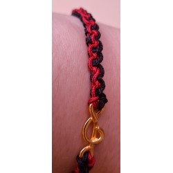 Bracelet coulissant soie macramé Clé de sol