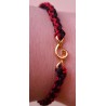 Bracelet coulissant soie macramé Clé de sol, création Martine Portelli