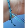 Bracelet coulissant en soie naturelle macramé et lapis lazuli Outremer