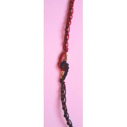 Bracelet coulissant macramé de soie Arabesque, création Martine Portelli