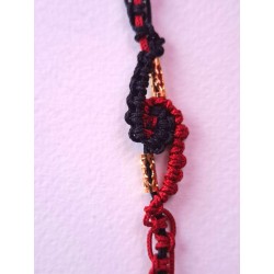 Bracelet coulissant macramé de soie Arabesque