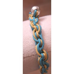 Bracelet coulissant en soie naturelle macramé Pétanque