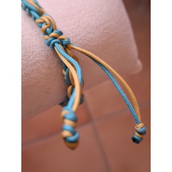 Bracelet coulissant en soie naturelle macramé Pétanque