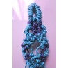 Collier coulissant 2 en 1 en macramé de soie, turquoise et amazonite Le Bleu de ma Mer