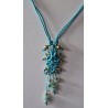 Collier 2 en 1 coulissant soie macramé et jade bleu Lagon Bleu
