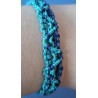 Bracelet coulissant soie macramé Les Bleus de Ma Mer, création Martine Portelli