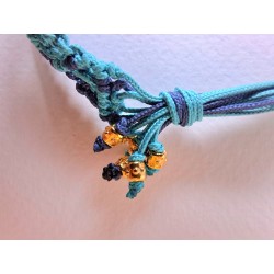Bracelet coulissant soie macramé Les Bleus de Ma Mer