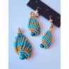 Pendentif en macramé de soie et chrysocolle Coquillage