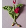 Collier coulissant en macramé de soie Coccinelle, création Martine Portelli