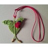 Collier coulissant en macramé de soie Coccinelle
