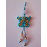 Pendentif en macramé de soie et morganite Papillon