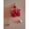 Pendentif en macramé de soie et agate rouge Papillon