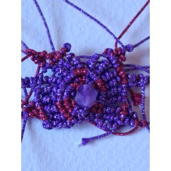 Bracelet coulissant soie macramé et améthyste Viola