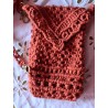 pochette en macramé pour téléphone portable Erable, création Martine Portelli
