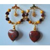 Boucles d'oreilles jaspes poppy et mokaite COEURS DE LYS