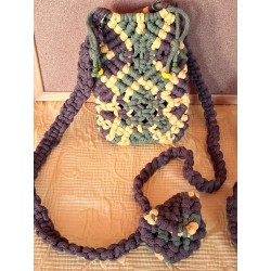 Sac macramé Automne2, création Martine Portelli
